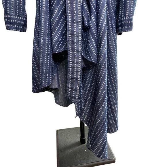 Ashley Stewart Asymetric  Modest Longsleeve Button Up Dress Plus Size 18 u Blue - Picture 3 of 10